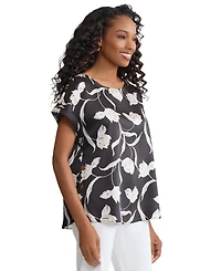 Jones New York Petite Printed Crewneck Top