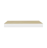 vidaXL Floating Wall Shelf Oak and White 19.7"x9.1"x1.5" Mdf