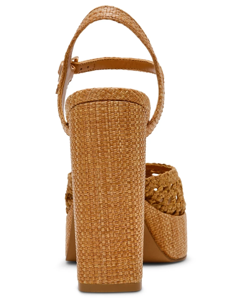 Steve Madden Women's Lexie Woven Adjustable Strap Platform Sandals