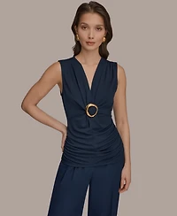 Donna Karan New York Women's Deep V-Neck Knit Top