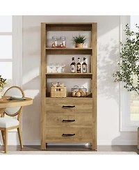 Tribesigns 70.9" Tall Bookshelf with 3 Large Drawers, Wooden Bookcase with 3-Tier Open Shelf, Modern Freestanding Display Shelf Organizer