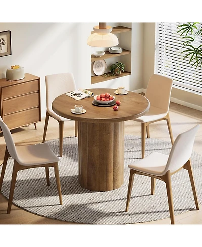 Tribesigns 31.5-Inch Round Dining Table for 2-4 People, Small Kitchen Table with Sturdy Base for Dining Room, Living Room (Only Table)