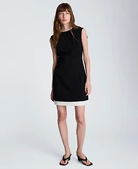 Kenneth Cole Women's Color Blocked Hem Boat Neck Dress