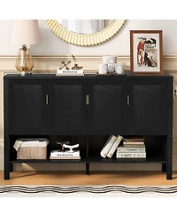 Streamdale Furniture 55.1" 4-Door Storage Sideboard with Open Shelf & Adjustable Shelves