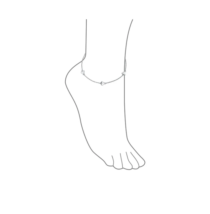 Bling Jewelry Multi Heart Strand Anklet Chain Ankle Bracelet .925 Sterling Silver Adjustable