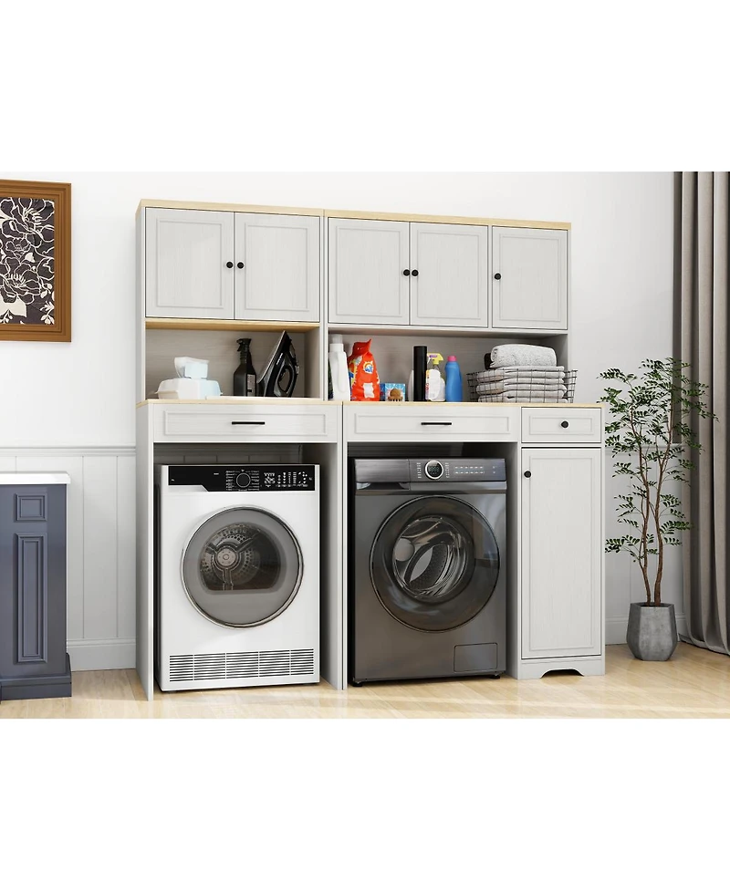 Streamdale Furniture Furniture Over the Washer/Dryer/Robot Vacuum Storage Cabinet