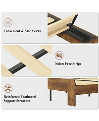 Streamdale Furniture Queen Bed Frame with Storage, Led, Charging Station