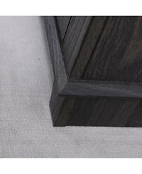 Streamdale Furniture Display sideboard buffet with 4 mirrored doors, adjustable shelves, dark Brown finish