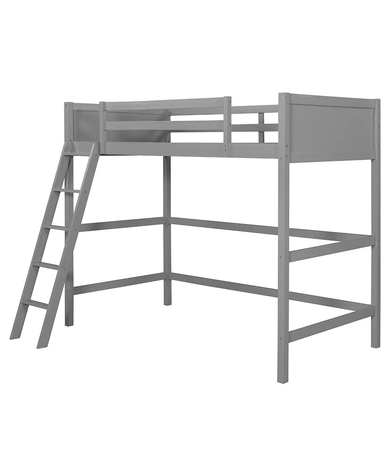 Streamdale Furniture Solid Wood Twin Size Loft Bed with Ladder