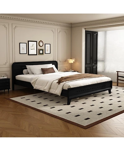 Streamdale Furniture White Solid Pine Wood Queen Bed Frame with Timeless Design