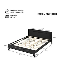 Streamdale Furniture White Solid Pine Wood Queen Bed Frame with Timeless Design