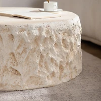 Streamdale Furniture Mid-Century Round Faux Stone Coffee Table for Living Room