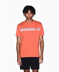 A|X Armani Exchange Men's Short Sleeve Flocked Stripe T-Shirt