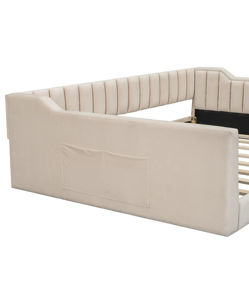 Streamdale Furniture Full Xl Upholstery Daybed and Side Storage Pocket