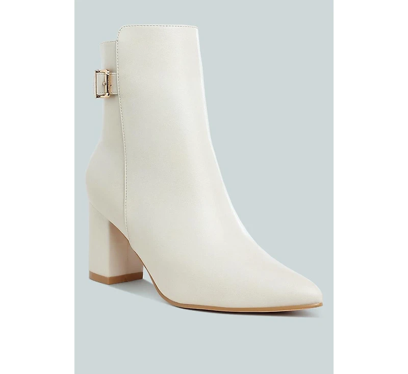 Conchos Belt Detail Block Heel Boots