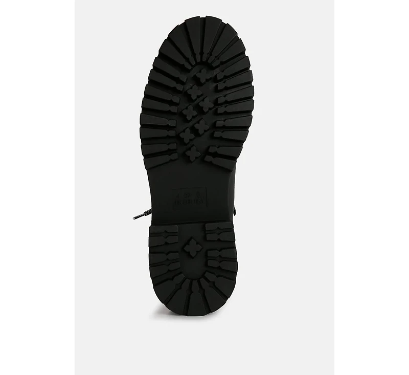 Goliath Lace Up Chunky Biker Boots Women