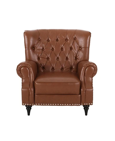 Streamdale Furniture Classic Style Light Brown Pu Push Back Chair