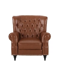 Streamdale Furniture Classic Style Light Brown Pu Push Back Chair