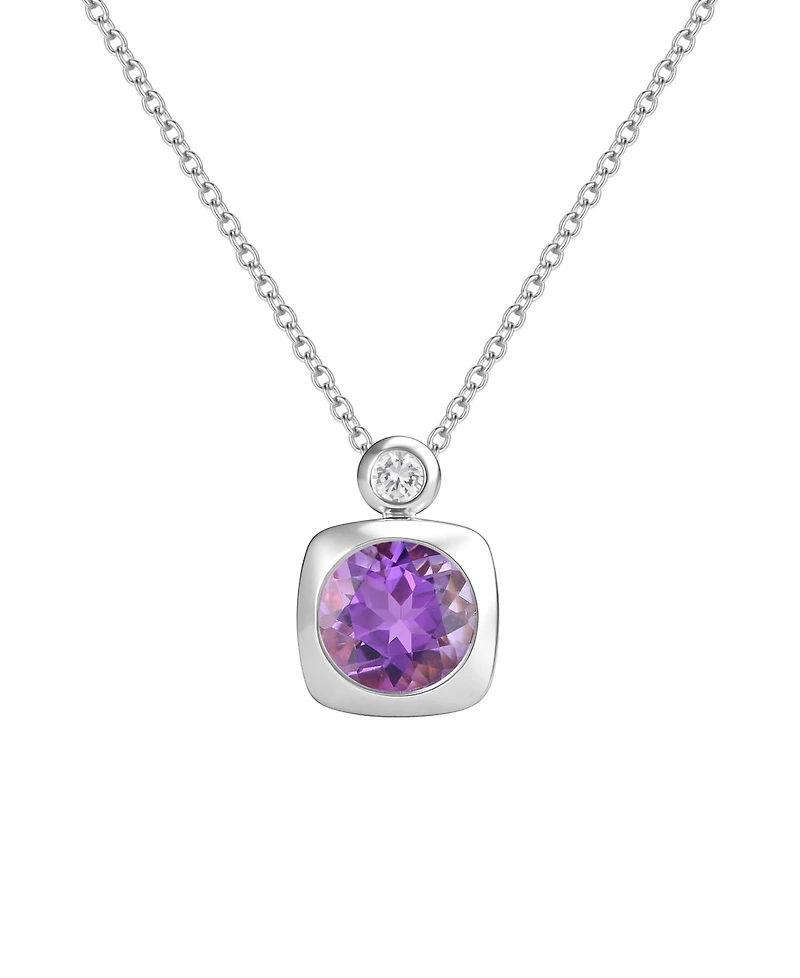 Macy's 2-Pc. Amethyst (2.5 ct. t.w.) And Lab-Grown White Sapphire (0.1 Earrings Necklace Set 14k Gold Over Sterling Silver (Also Avai