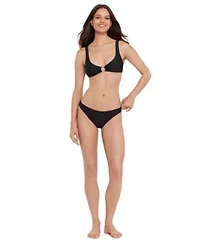 Steve Madden Womens V Neck Ring Bikini Top High Waist Bottoms