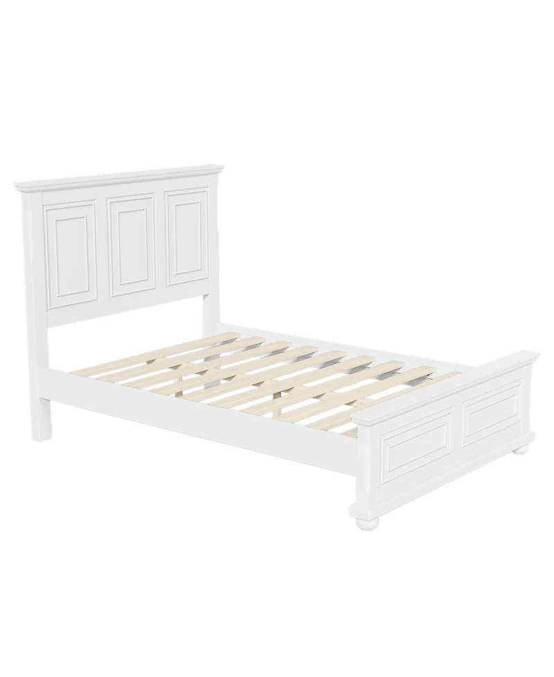 Streamdale Furniture Vintage Pinewood Queen Bed Frame, White