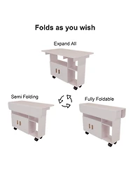 Streamdale Furniture Modern Movable Folding Dining Table for Small Spaces