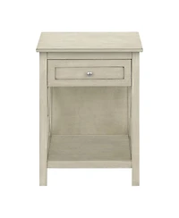 Streamdale Furniture Antique White Key West End Table, Washed 19" x 15.75" x 25