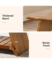 Tribesigns 63-Inch Long Solid Wood Entryway Bench, Farmhouse Narrow Shoe Bench Seat, End of Bed with Storage