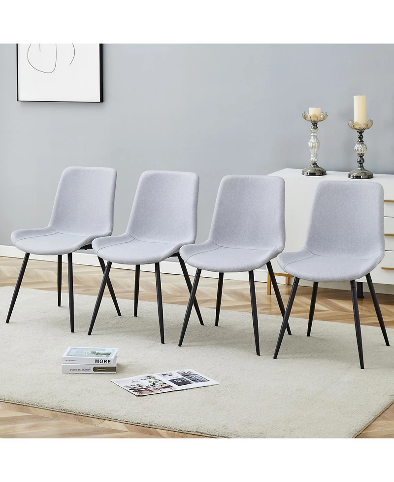 Streamdale Furniture Set of 4 Comfortable Linen Chair