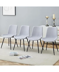 Streamdale Furniture Set of 4 Comfortable Linen Chair