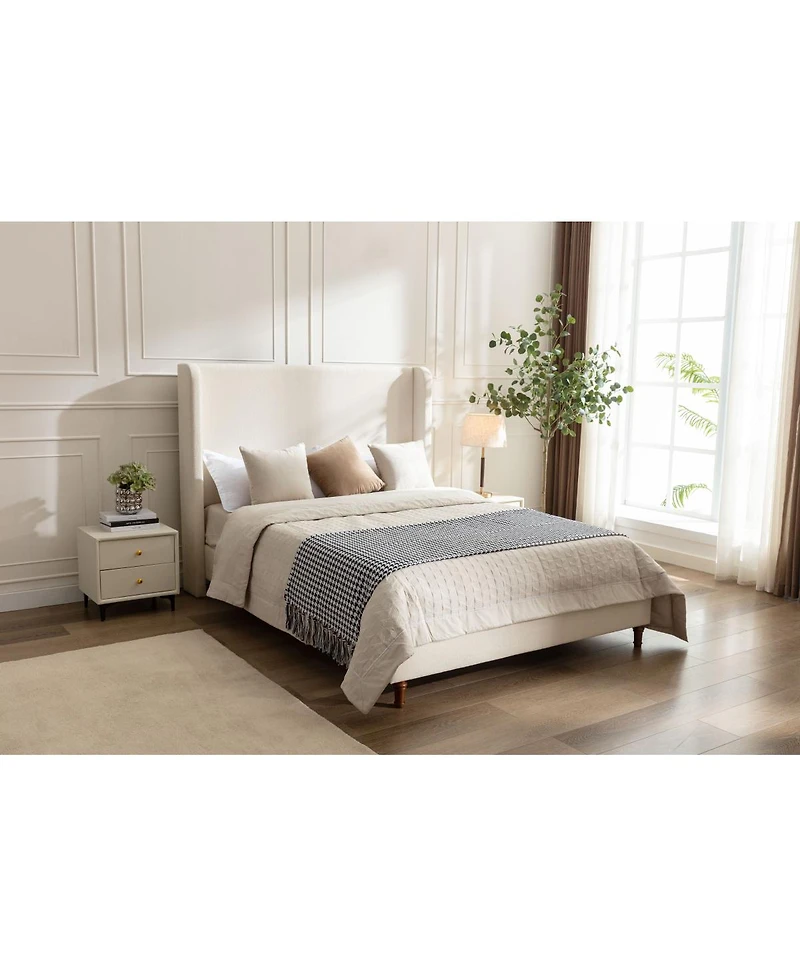 Streamdale Furniture Harper Tall Headboard Upholstered Bed - California King