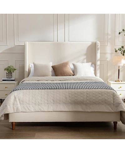 Streamdale Furniture Harper Tall Headboard Upholstered Bed - California King