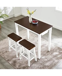 Streamdale Furniture Streamdale Bar Table and Chairs Set, 4 Piece Dining Set, Industrial Breakfast Table Set
