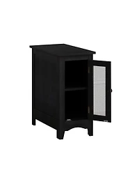Streamdale Furniture Rectangle Narrow Accent Side Table, Black Veneer, 11.75" W x 21.75" L x 24.25" H
