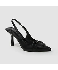 Berness Women's Cindy Slingback Pumps with Tonal Buckle Detail
