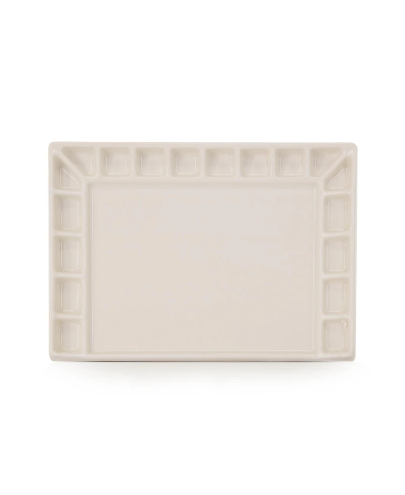Pintar Ceramic Watercolor Paint Palette Tray - 18 -Well Ceramic Palette | Rectangle - 8''x5.5''x0.75'' Paint Pallet