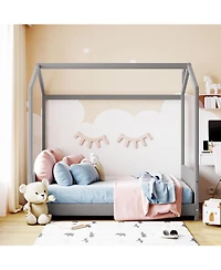 Streamdale Furniture Full Velvet House Bed Wood