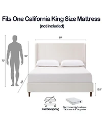 Streamdale Furniture Harper Tall Upholstered Headboard Bed - California King