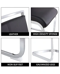 Streamdale Furniture Modern Dining Chairs (Set of 4) - Black Pu Leather