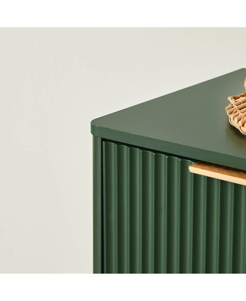 Streamdale Furniture Streamdale 67-inch Modern Wavy Sideboard, 6-Door Storage Cabinet in Green