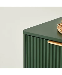 Streamdale Furniture Streamdale 67-inch Modern Wavy Sideboard, 6-Door Storage Cabinet in Green