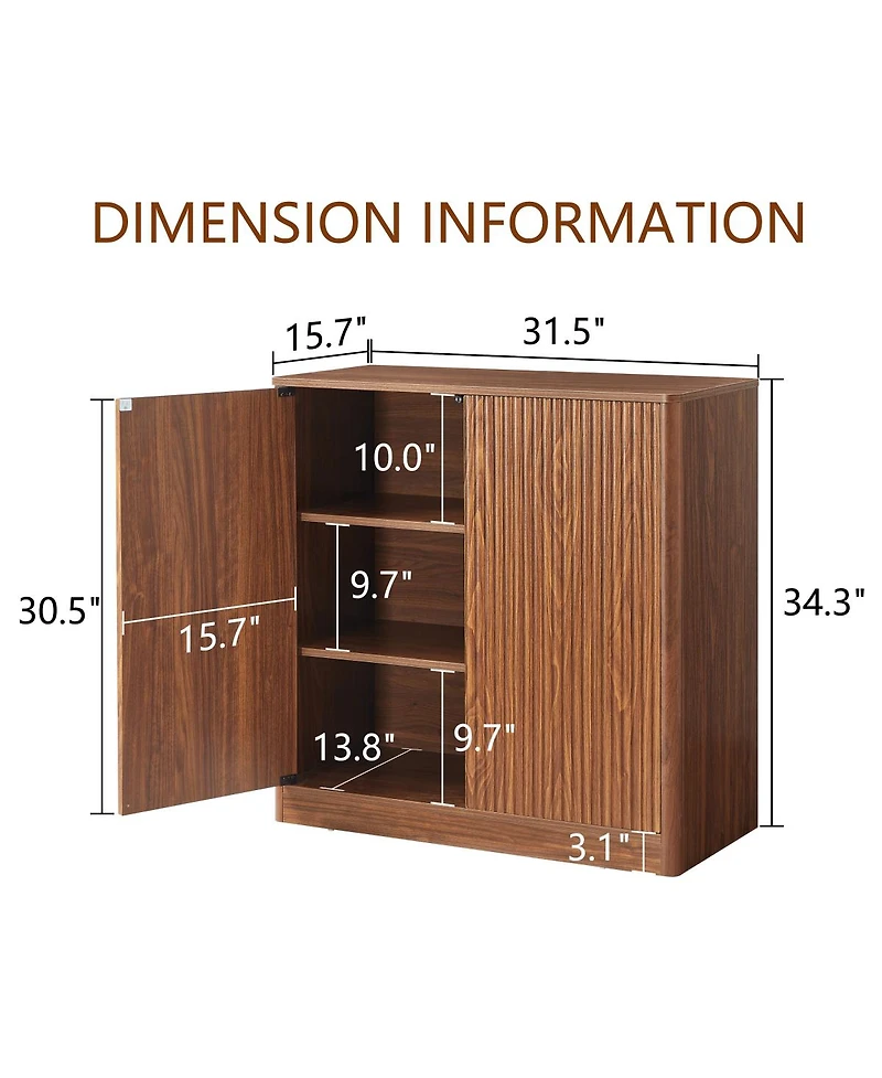 Streamdale Furniture Modern Wavy Sideboard Cabinet