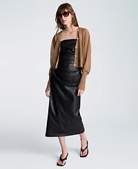 Kenneth Cole Women's Strapless Midi Tuck Dress