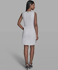 Karl Lagerfeld Paris Women's Contrast 3D Flowers A-Line Dress