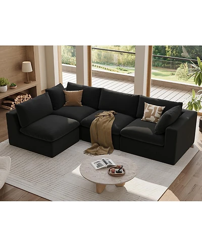 Streamdale Furniture Streamdale Modular Oversized Corduroy Sectional Sofa Couch with 2 Pillows