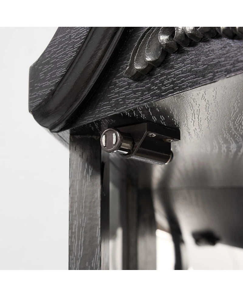 Streamdale Lighted Glass Display Corner Curio Cabinet with Adjustable Shelves - Black