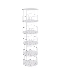 Streamdale Furniture Rotating Bookshelf Tower 5 Tier, Spinning 360 Bookcase, Narrow Tall Vertical Storage (White)