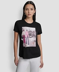 Dkny Women's Bleecker Conversational Short-Sleeve T-Shirt