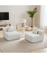 Streamdale Furniture Chenille Sectional Sofa with 2 Pillows, Symmetrical Modular for Living Room/Office