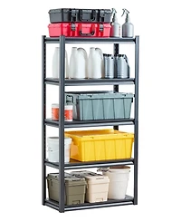 Mecale 5-Tier Garage Storage Shelves, 16"D x 32"W x 63"H, 2000 lb Capacity, Adjustable Metal Utility Shelving Rack, Black